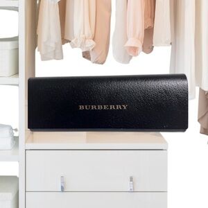 Burberry Sunglasses Eyeglasses Black Leather Hard Case Magnetic Close